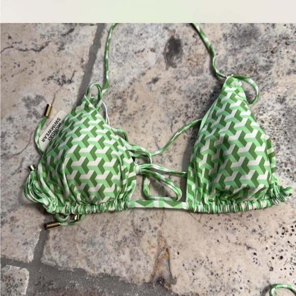 Green Patterned Bikini Set - Picture 2 of 4
